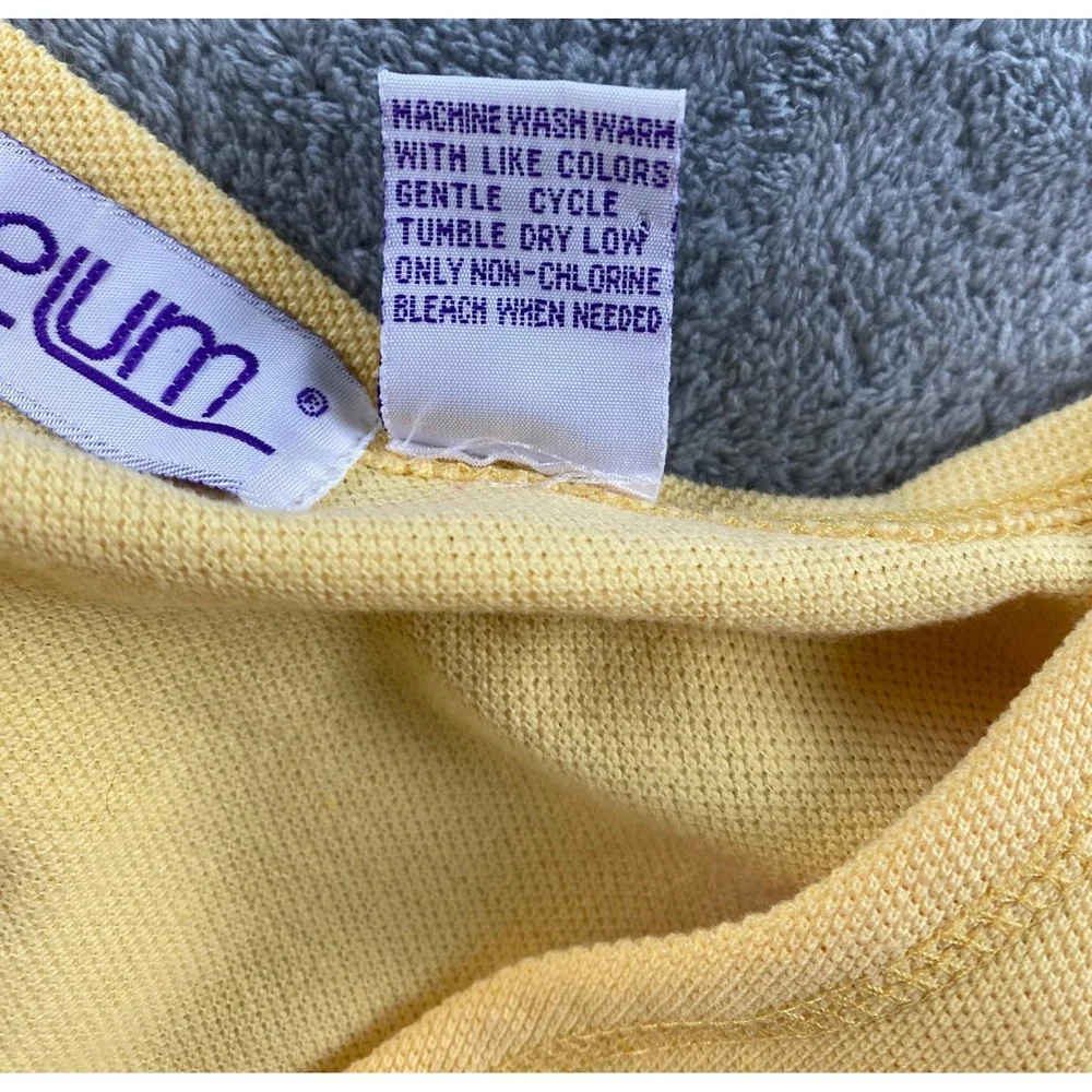 J.L. Plum Womens XL Yellow‎ Pique Knit Button Front V-Neck Sleeveless Vest